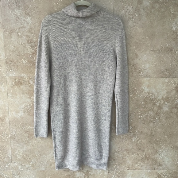 Express Women’s Knit Sweater Mini Dress Striped Turtleneck Soft Long Size XS - Picture 10 of 12